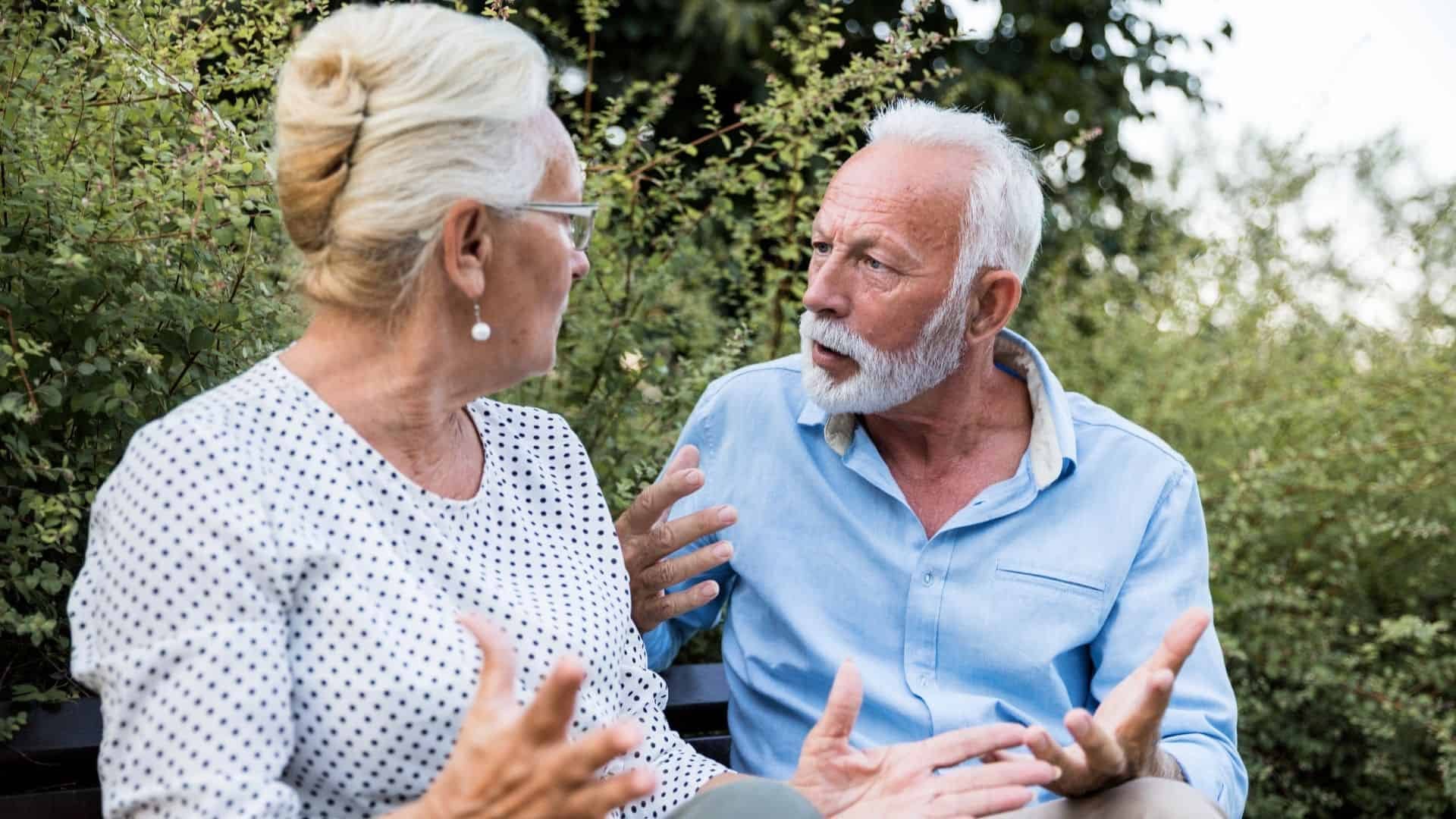 Older couple talking