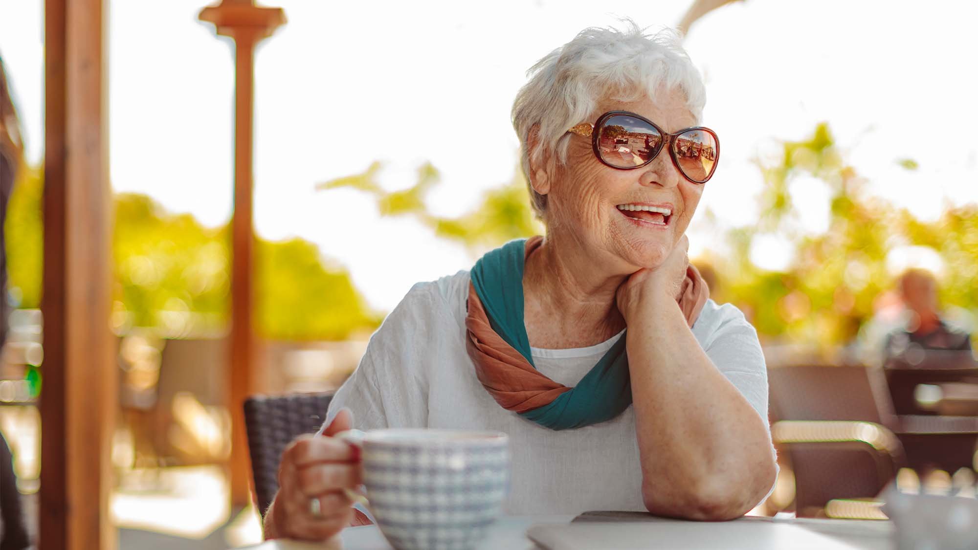 Retired woman smiling
